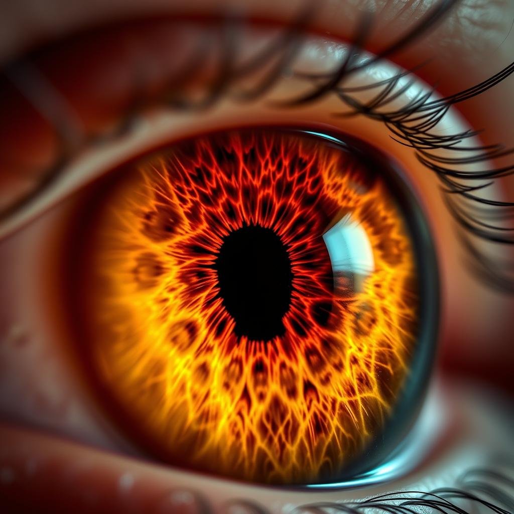 Imagen de iris en alta resolución capturada por tecnología para iriólogos