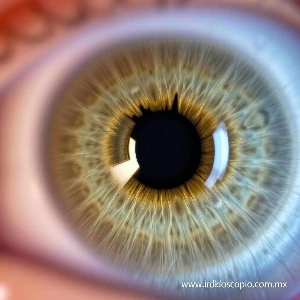 Iris con signos relacionados con problemas de próstata identificados mediante iridología Iris con signos relacionados con problemas de próstata identificados mediante iridología