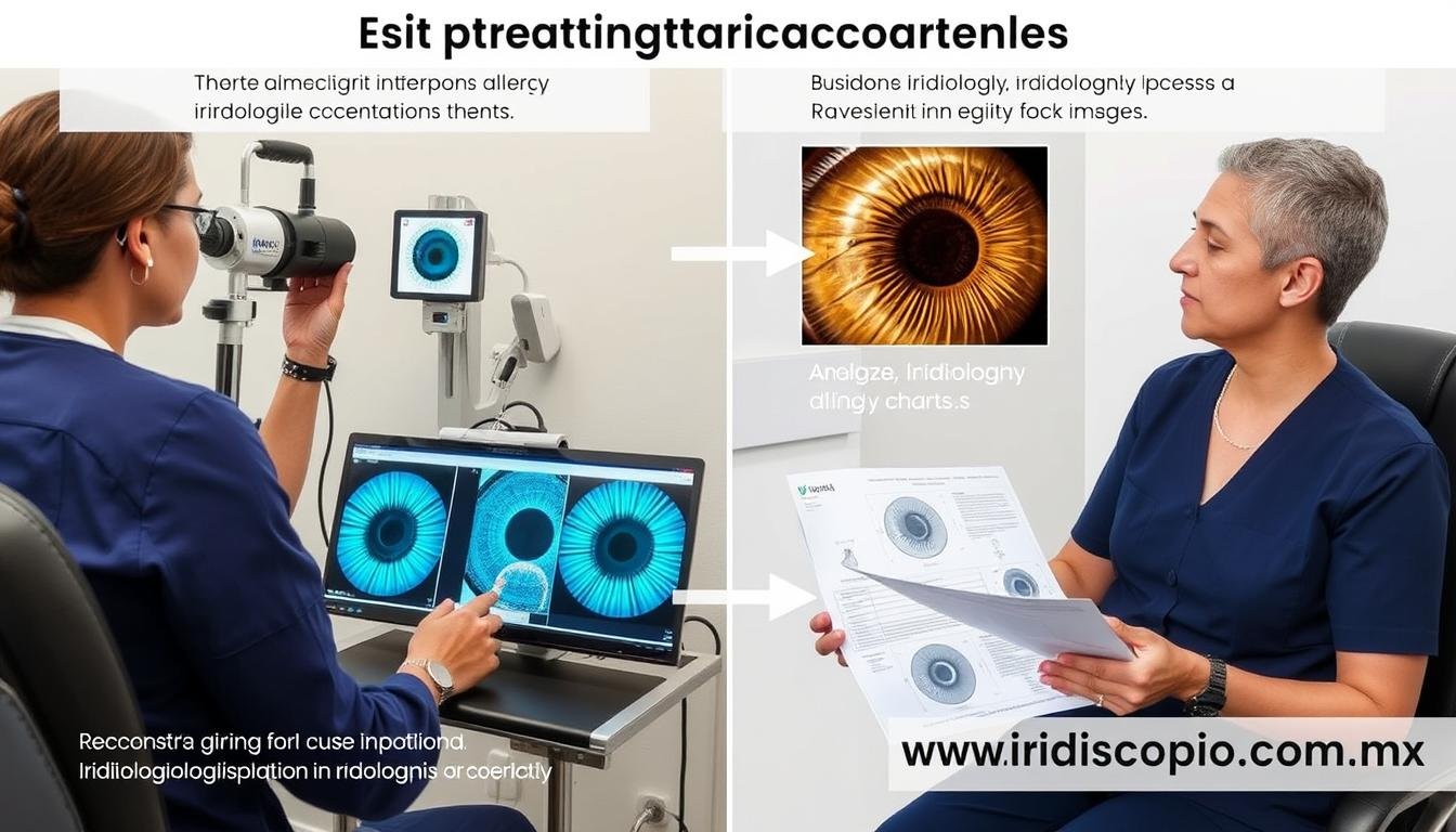 Proceso de análisis iridológico para detectar alergias alimentarias