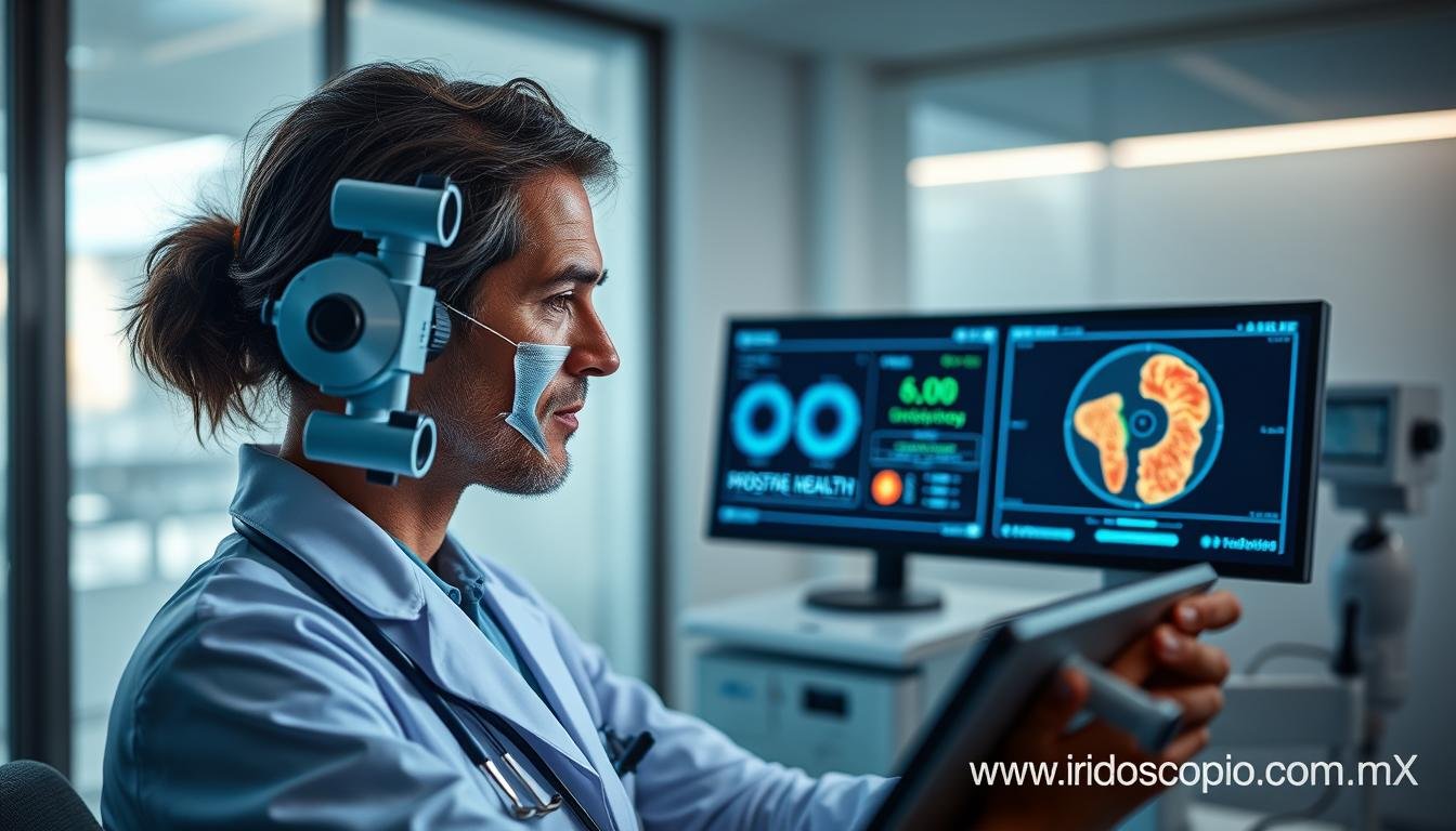 Profesional utilizando tecnología avanzada de iridología MAIKONG Profesional utilizando tecnología avanzada de iridología MAIKONG