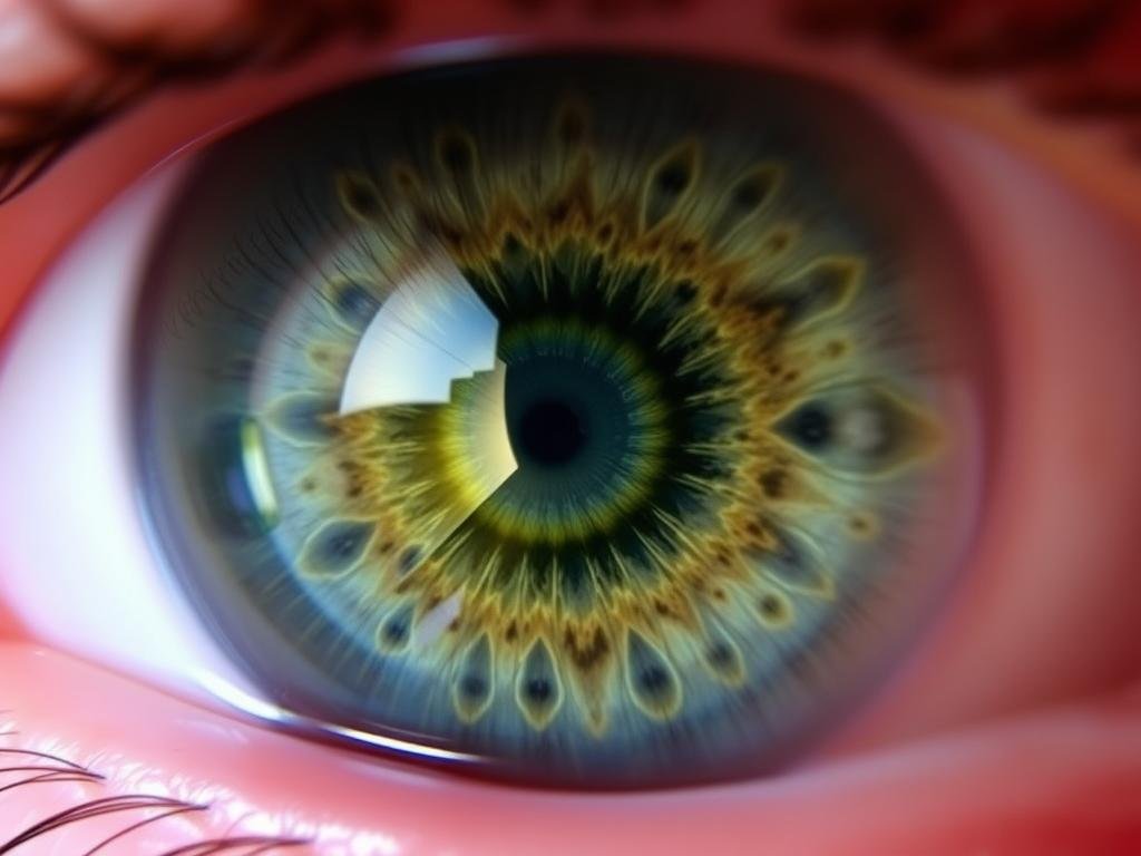 Anillo Lipídico en el iris observado mediante iridoscopio Anillo Lipídico en el iris observado mediante iridoscopio