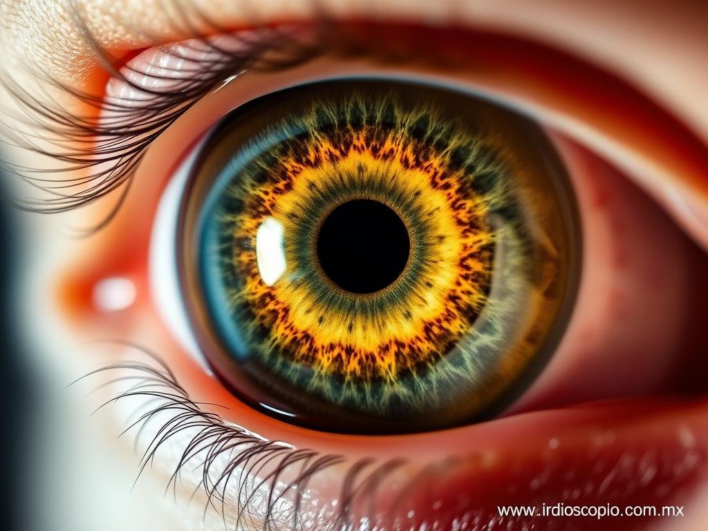 Anillo de absorción iridología visualizado en el iris