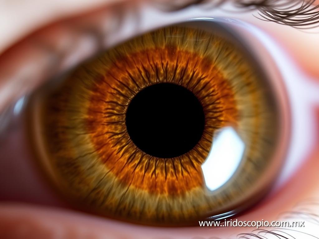 Anillo de diabetes visible en el iris humano