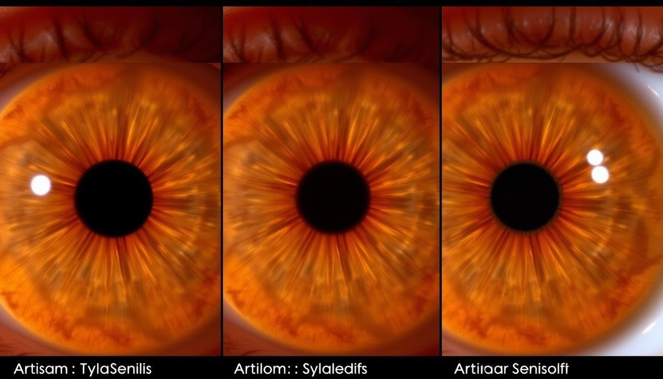Comparación de diferentes casos de Arco Senil en iridología Comparación de diferentes casos de Arco Senil en iridología