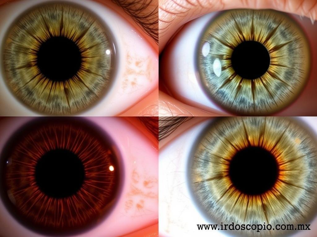 Diferentes signos en el iris que analiza un iriologo Diferentes signos en el iris que analiza un iriologo