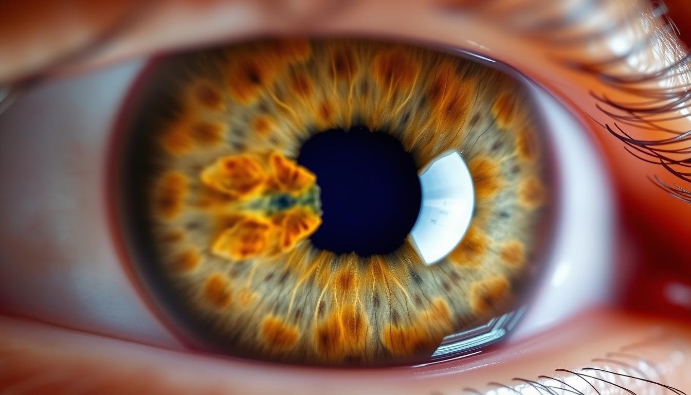 Imagen del iris mostrando signos de problemas digestivos captada con iriologo MAIKONG Imagen del iris mostrando signos de problemas digestivos captada con iriologo MAIKONG