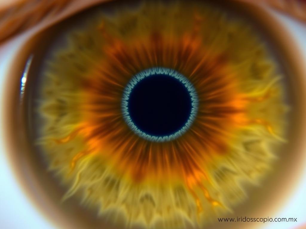 Iris con anillo de asimilacion abultado por inflamación gástrica aguda