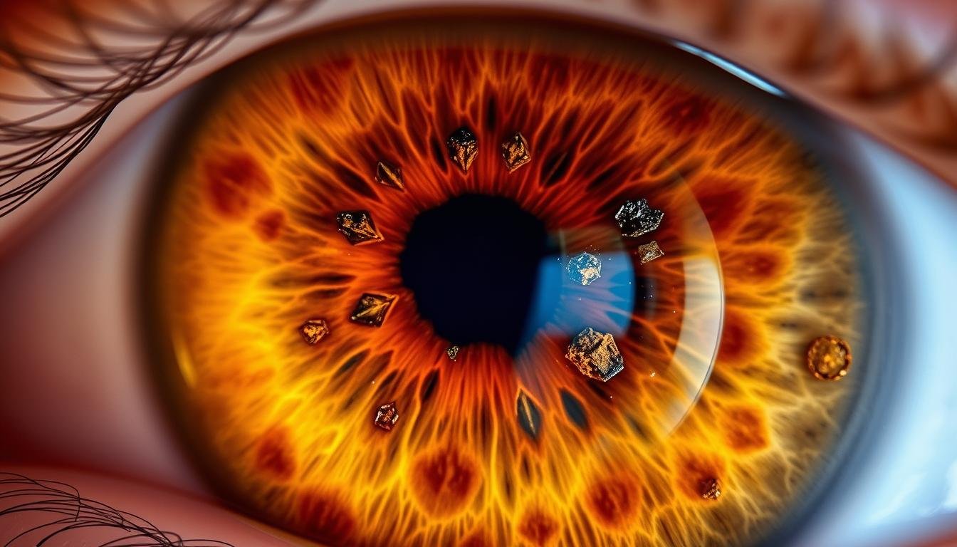 Iris mostrando signos de toxicidad acumulada analizado con iriologo MAIKONG Iris mostrando signos de toxicidad acumulada analizado con iriologo MAIKONG