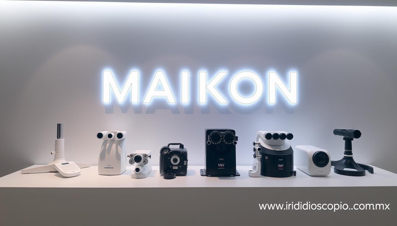 Logo de MAIKONG con equipos de iridología