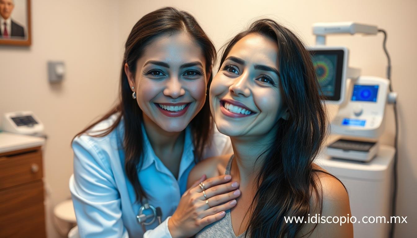 Paciente satisfecho después de consulta con iriólogo equipado con tecnología MAIKONG Paciente satisfecho después de consulta con iriólogo equipado con tecnología MAIKONG