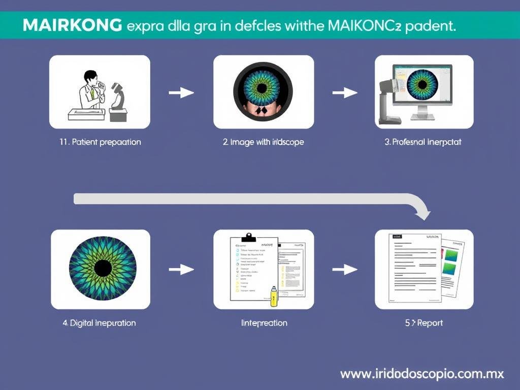 Proceso de análisis iridológico utilizando equipos MAIKONG
