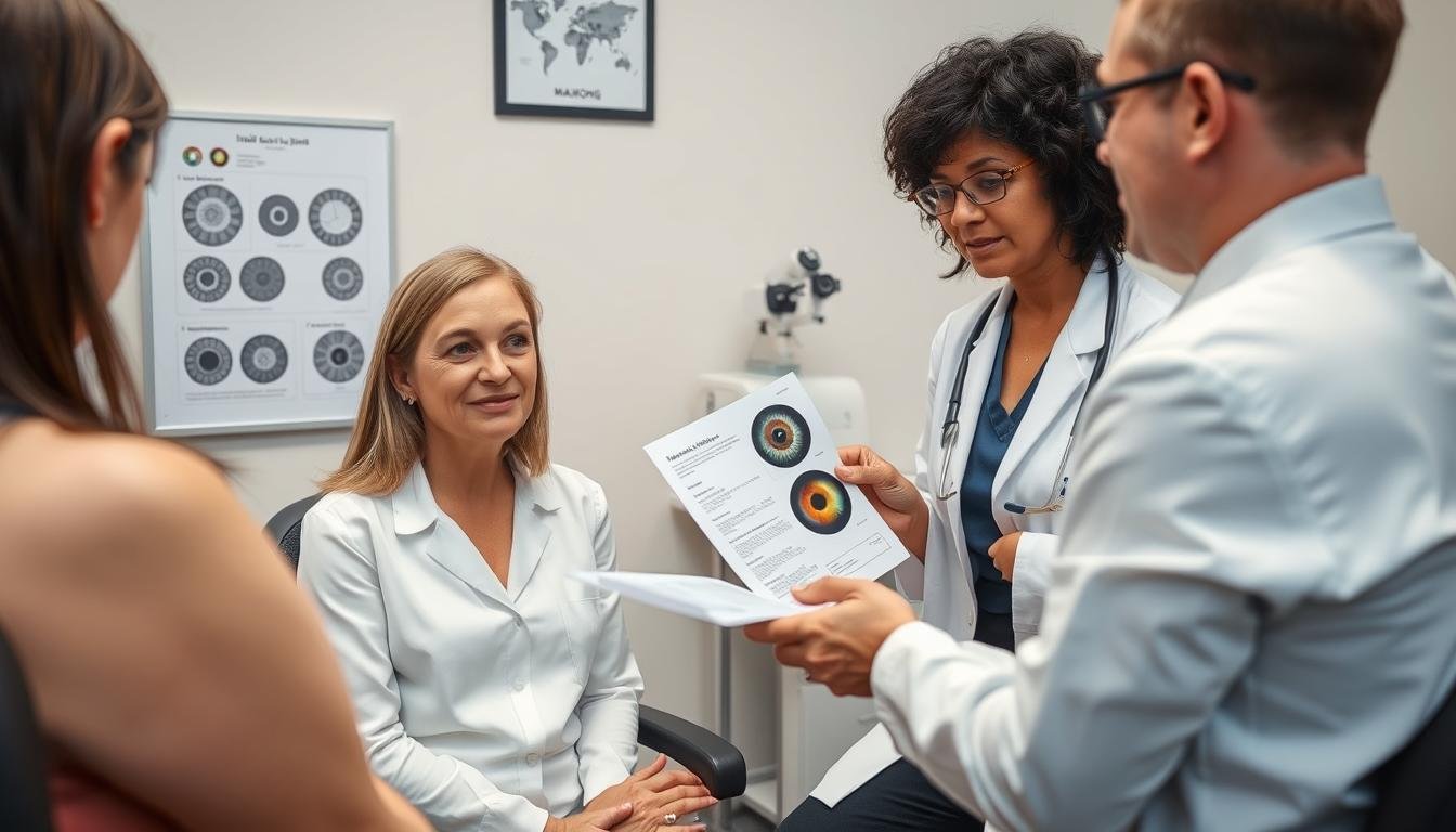 Profesional explicando limitaciones de la iridologia que vemos